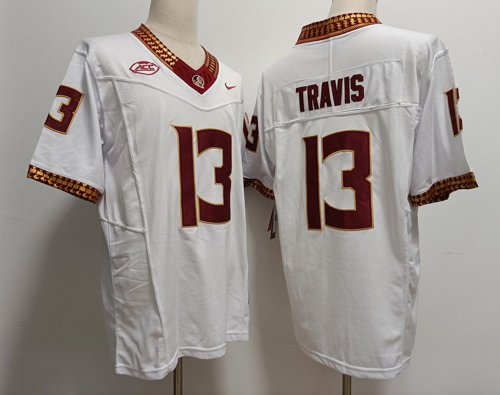 Men Florida State Seminoles FSU #13 Travis White Nike 2025 NCAA Jersey->ncaa teams->NCAA Jersey